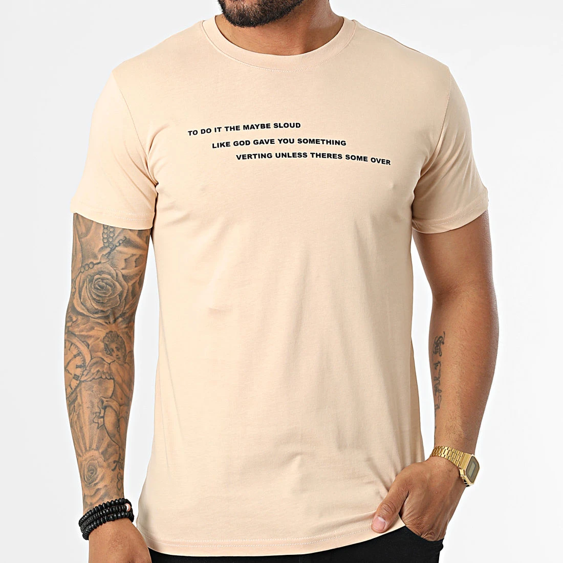 Promo 🛒 Tee Shirt BEJ190 Beige de Classic Series 🥰 5 Promo 🛒 Tee Shirt BEJ190 Beige de Classic Series 🥰 – Image 3