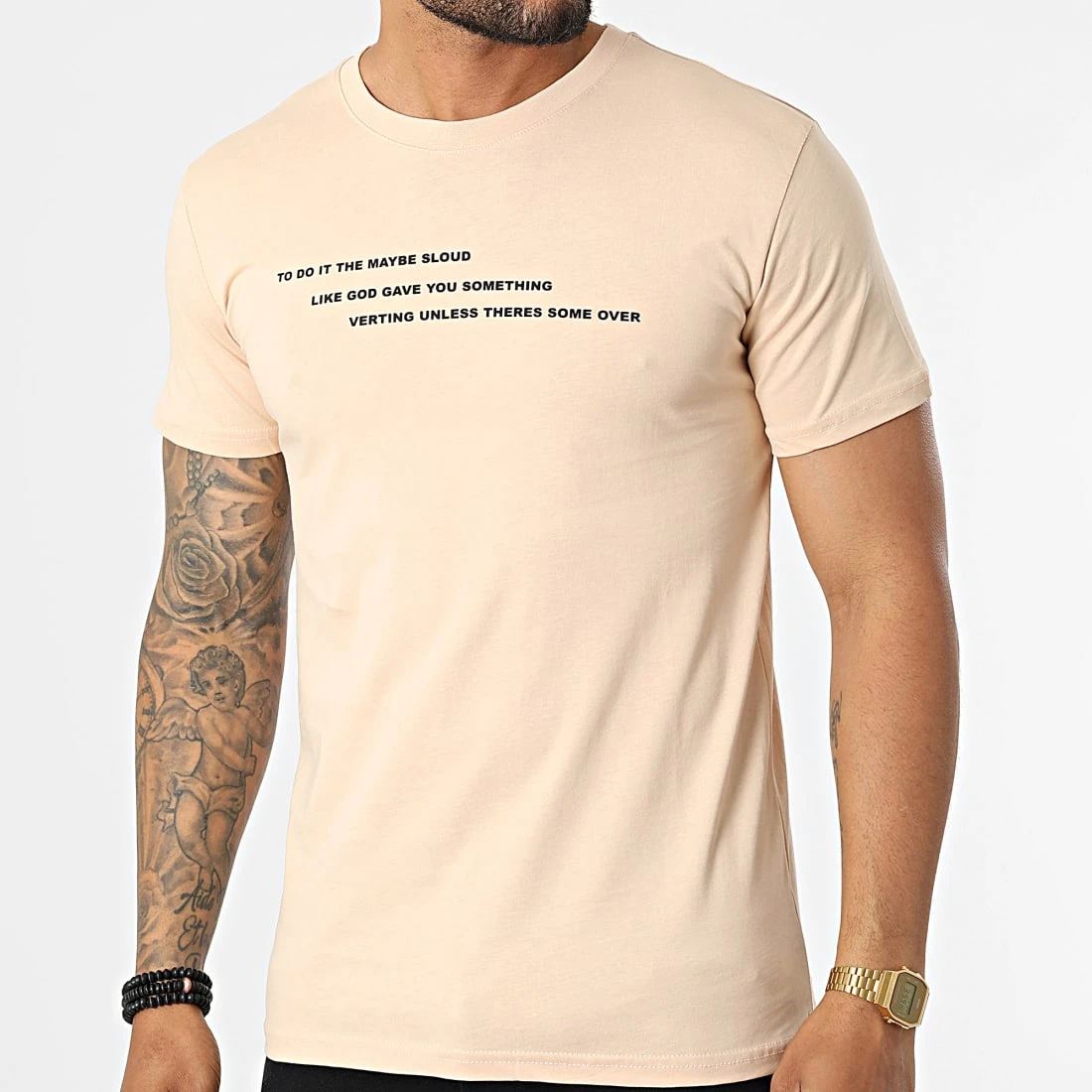 Promo 🛒 Tee Shirt BEJ190 Beige de Classic Series 🥰 6 Promo 🛒 Tee Shirt BEJ190 Beige de Classic Series 🥰 – Image 4