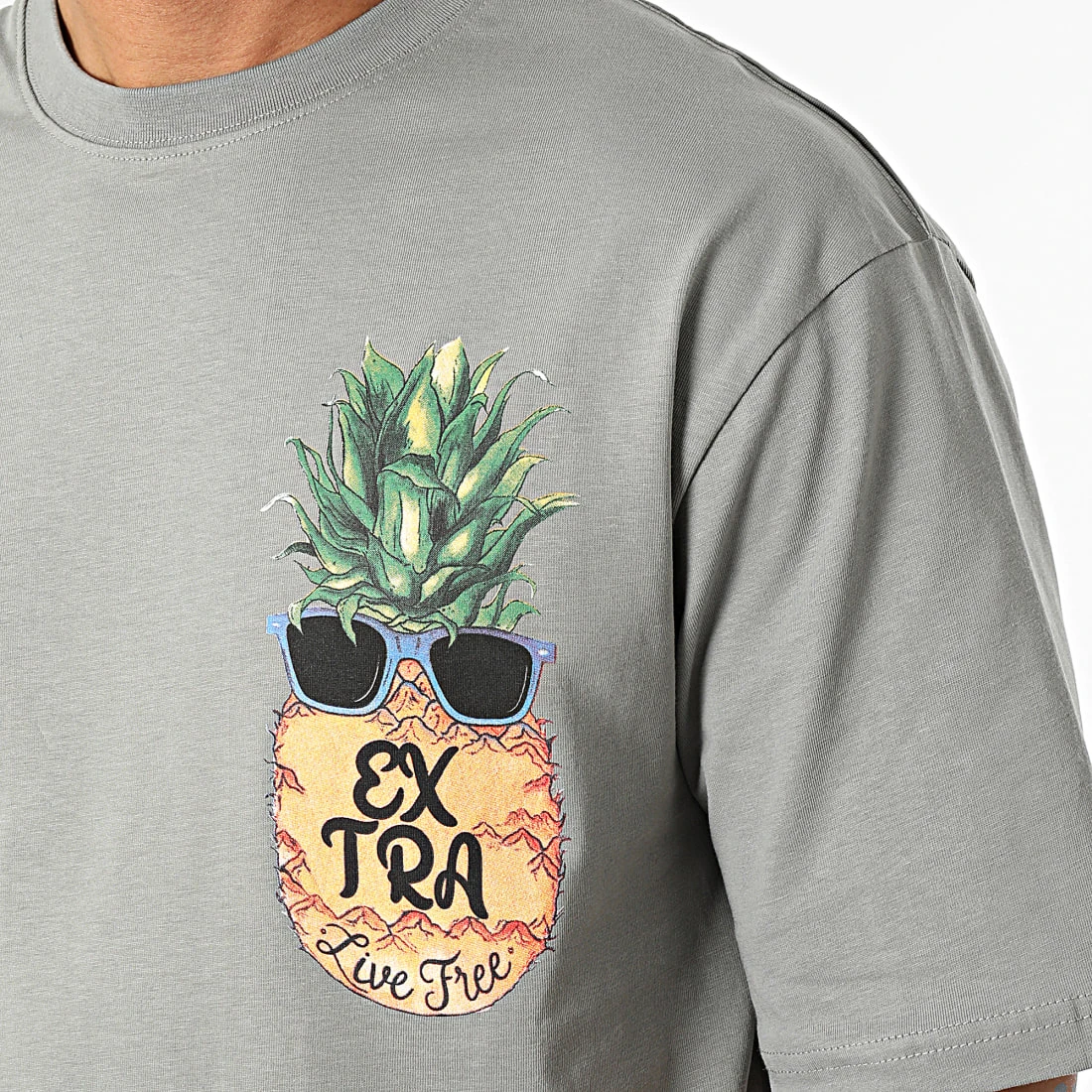 De gros ✨ Tee 👏 Shirt EX515 Gris de Classic Series 🧨 4 De gros ✨ Tee 👏 Shirt EX515 Gris de Classic Series 🧨 – Image 2