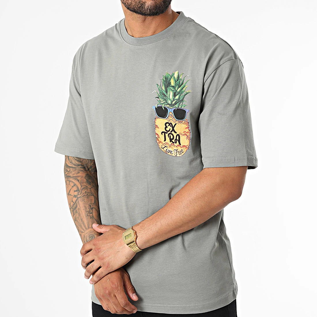 De gros ✨ Tee 👏 Shirt EX515 Gris de Classic Series 🧨 5 De gros ✨ Tee 👏 Shirt EX515 Gris de Classic Series 🧨 – Image 3