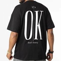 Meilleure vente ⌛ Tee ❤️ Shirt Oversize Large A Poche 22-Y111 Noir de Classic Series ❤️