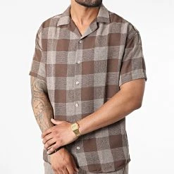 Meilleur prix 😍 Ensemble Chemise Manches Courtes Et Pantalon Jogging PP021 Marron de Classic Series 🔔 -Classic Series Soldes classic series 324310 PP021 MARRON 20220630T152007 03