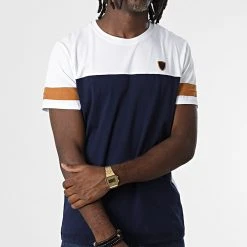 Acheter 🎁 Tee Shirt 3905 Blanc Bleu Marine Camel de Classic Series ✔️