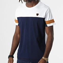 Acheter 🎁 Tee Shirt 3905 Blanc Bleu Marine Camel de Classic Series ✔️ -Classic Series Soldes classic series 325789 3905 BLANC NAVY LIGHT 20220701T145951 03