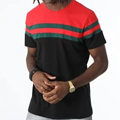Budget ✨ Tee 😀 Shirt Tricolore 4058 Noir Vert Rouge de Classic Series 👏
