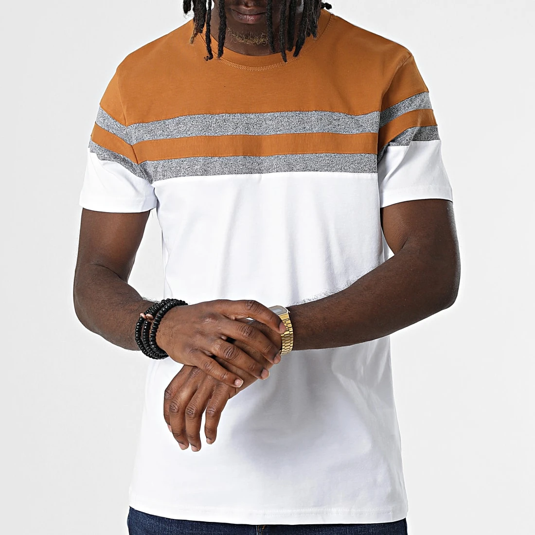 Remise 😍 Tee Shirt 4058 Blanc Camel Gris Chiné de Classic Series 🛒 3 Remise 😍 Tee Shirt 4058 Blanc Camel Gris Chiné de Classic Series 🛒