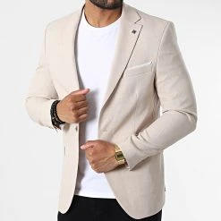 Promo 😍 Veste Blazer X-6019 Beige de Classic Series 🎉