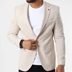 Promo 😍 Veste Blazer X-6019 Beige de Classic Series 🎉 -Classic Series Soldes classic series 325880 X 6019 BEIGE CLAIR 20220630T142629 03