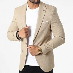 Promo 😍 Veste Blazer X-6019 Beige de Classic Series 👍