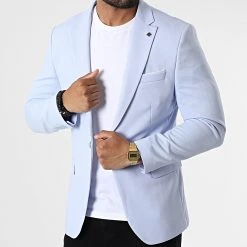 Nouveau ⌛ Veste Blazer X-6018 Bleu Clair de Classic Series 🌟