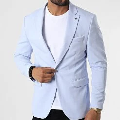 Nouveau ⌛ Veste Blazer X-6018 Bleu Clair de Classic Series 🌟 -Classic Series Soldes classic series 325892 X 6018 CIEL 20220630T142034 03