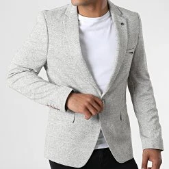 Remise ⌛ Veste Blazer X-9149 Gris Chiné de Classic Series ✨ -Classic Series Soldes classic series 325969 X 9149 KAHVE 20220704T160034 03