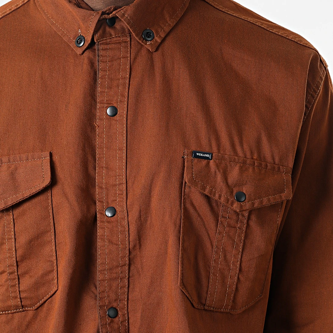 Acheter 🛒 Chemise Manches Longues W-323 Marron de Classic Series 😍 4 Acheter 🛒 Chemise Manches Longues W-323 Marron de Classic Series 😍 – Image 2