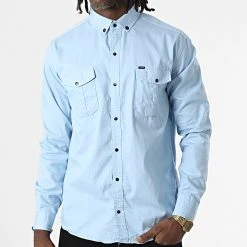 Grosses soldes 🌟 Chemise Manches Longues W-323 Bleu Clair de Classic Series ✔️