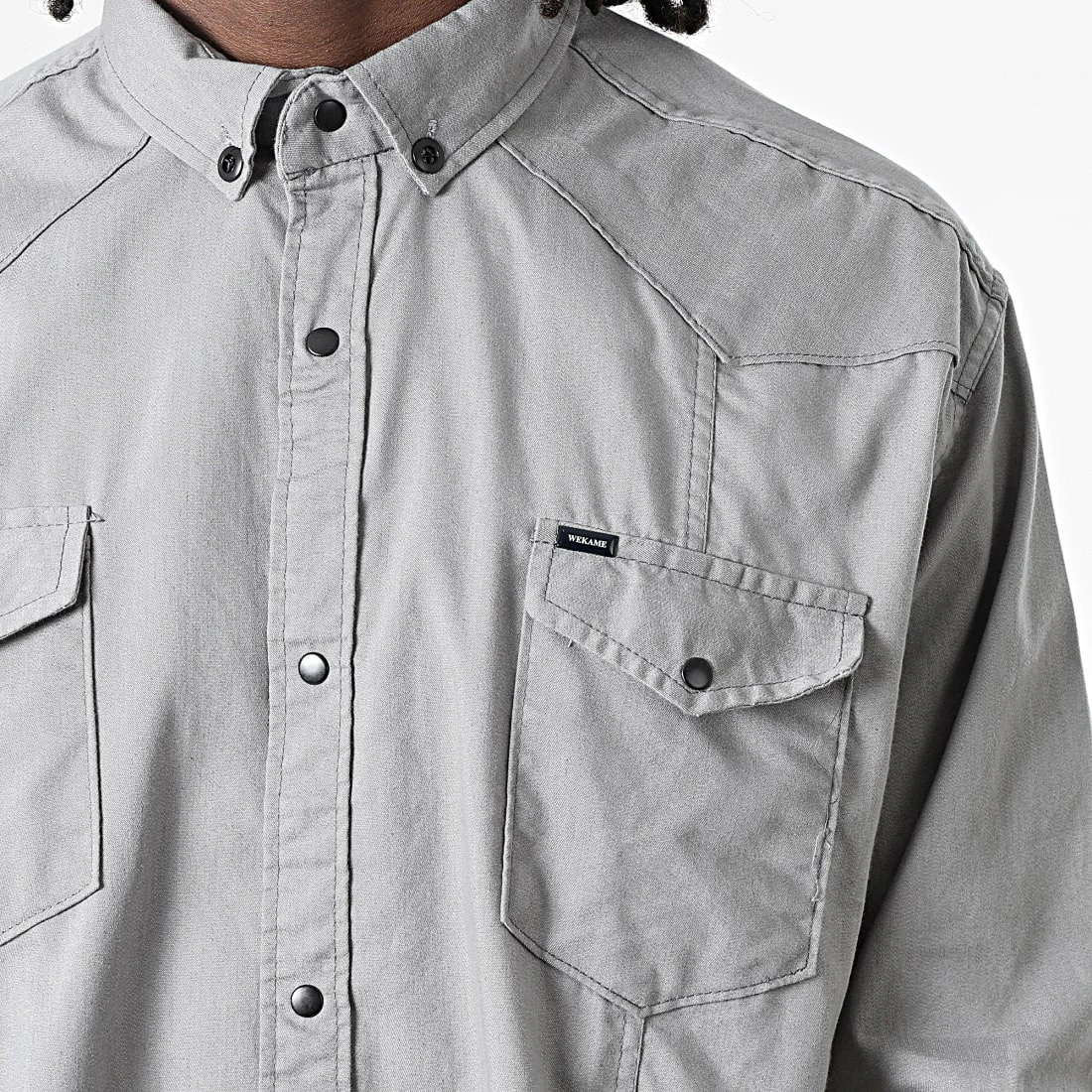 Vente flash 🧨 Chemise Manches Longues Col Mao W-324 Gris de Classic Series ✔️ 4 Vente flash 🧨 Chemise Manches Longues Col Mao W-324 Gris de Classic Series ✔️ – Image 2