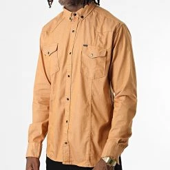 Meilleure vente ❤️ Chemise Manches Longues Col Mao W-324 Camel de Classic Series 🥰 -Classic Series Soldes classic series 326018 W 324 CAMEL 20220701T152028 03