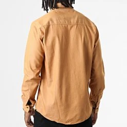 Meilleure vente ❤️ Chemise Manches Longues Col Mao W-324 Camel de Classic Series 🥰 -Classic Series Soldes classic series 326018 W 324 CAMEL 20220701T152030 04