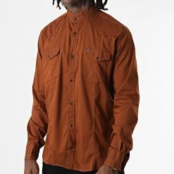 Top 10 🥰 Chemise Manches Longues Col Mao W-324 Marron de Classic Series ✨