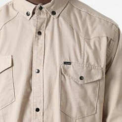 Le moins cher 🎉 Chemise Manches Longues Col Mao W-324 Beige de Classic Series 😀 -Classic Series Soldes classic series 326026 W 324 BEIGE 20220701T151913 02