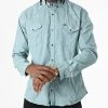 De gros ❤️ Chemise Manches Longues Col Mao W-324 Bleu Vert Clair de Classic Series 🎁 -Classic Series Soldes classic series 326029 W 324 VERT DEAU 20220701T150419 01