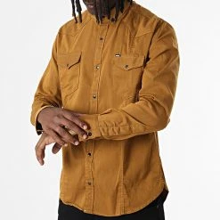 Budget 😀 Chemise Manches Longues Col Mao W-324 Moutarde Foncé de Classic Series ✔️ -Classic Series Soldes classic series 326030 W 324 MOUTARDE 20220701T152135 03