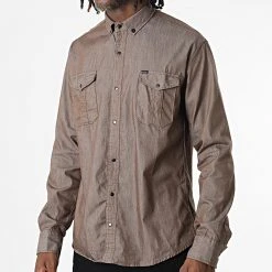 Bon marché ✨ Chemise Manches Longues W-323 Marron Foncé de Classic Series 🧨 -Classic Series Soldes classic series 326051 W 323 MARRON 20220701T150622 03