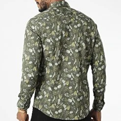 De gros ✔️ Chemise Manches Longues 7711 Vert Kaki Floral de Classic Series ⭐ -Classic Series Soldes classic series 328433 7710SOS GREEN 20220720T152043 04