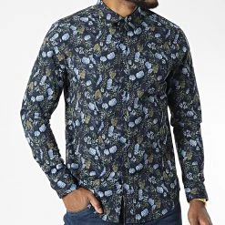 Offres ✔️ Chemise Manches Longues 7711 Bleu Marine Floral de Classic Series 🌟 -Classic Series Soldes classic series 328434 7711SOS BLUE 20220720T152134 03