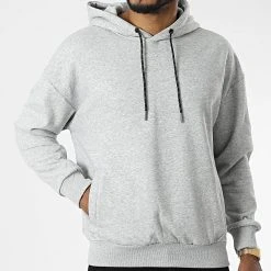 Bon marché 🎉 Sweat Capuche F2553 Gris Chiné de Classic Series 👏 -Classic Series Soldes classic series 328438 F2553 LTGREY 20220720T151918 03