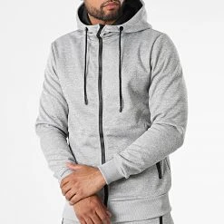Sortie ✔️ Ensemble Veste Zippée Capuche Et Pantalon Jogging 2935 Gris Chiné de Classic Series ✔️ -Classic Series Soldes classic series 328454 W 2935 GREY 20220726T091059 03