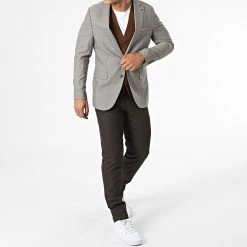 Promo 🎉 Ensemble Costume 3 Pièces 11489 Beige Camel Marron de Classic Series 😍