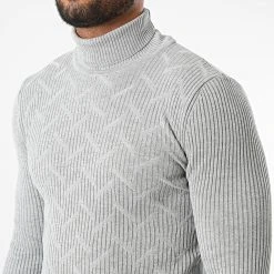 Meilleur prix ❤️ Pull Col Roulé 2552 Gris de Classic Series 🔔 -Classic Series Soldes classic series 329215 2552 GREY 20220726T110225 02