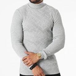 Meilleur prix ❤️ Pull Col Roulé 2552 Gris de Classic Series 🔔 -Classic Series Soldes classic series 329215 2552 GREY 20220726T110226 03