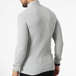 Meilleur prix ❤️ Pull Col Roulé 2552 Gris de Classic Series 🔔 -Classic Series Soldes classic series 329215 2552 GREY 20220726T110228 04