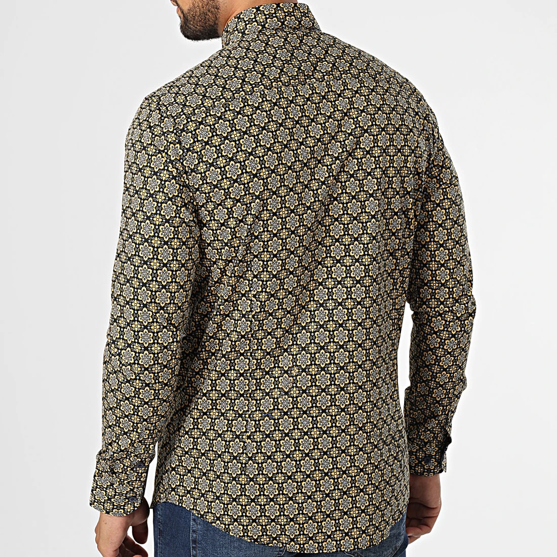 De gros 😍 Chemise Manches Longues 7716 Noir Jaune de Classic Series 🤩 6 De gros 😍 Chemise Manches Longues 7716 Noir Jaune de Classic Series 🤩 – Image 4