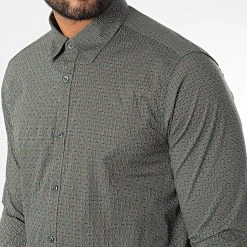 Promo ⌛ Chemise Manches Longues 7718 Vert Kaki de Classic Series 😀 -Classic Series Soldes classic series 329279 7718 GREEN 20220727T163000 02