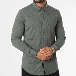 Promo ⌛ Chemise Manches Longues 7718 Vert Kaki de Classic Series 😀 -Classic Series Soldes classic series 329279 7718 GREEN 20220727T163002 03