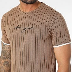 De gros 🤩 Tee ✨ Shirt A Rayures LM278 Camel de Classic Series ⭐ -Classic Series Soldes classic series 329436 LM278 TABAC 20220728T144325 02