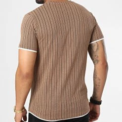 De gros 🤩 Tee ✨ Shirt A Rayures LM278 Camel de Classic Series ⭐ -Classic Series Soldes classic series 329436 LM278 TABAC 20220728T144328 04