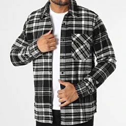 Offres 👍 Chemise Manches Longues A Carreaux H70028M11054A Noir Blanc de Classic Series 🔥