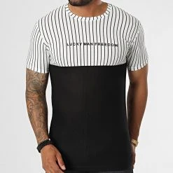 Remise 🛒 Tee 🤩 Shirt A Rayures LM479 Blanc Noir de Classic Series ❤️ -Classic Series Soldes classic series 329591 LM479 SIYAH 20220728T152926 03