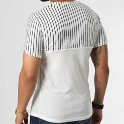 Budget 🎉 Tee 🥰 Shirt A Rayures LM479 Blanc de Classic Series ❤️ -Classic Series Soldes classic series 329601 LM479 BEYAZ 20220727T163318 04