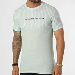 Acheter 😉 Tee Shirt A Rayures LM479 Vert Clair de Classic Series 🔔