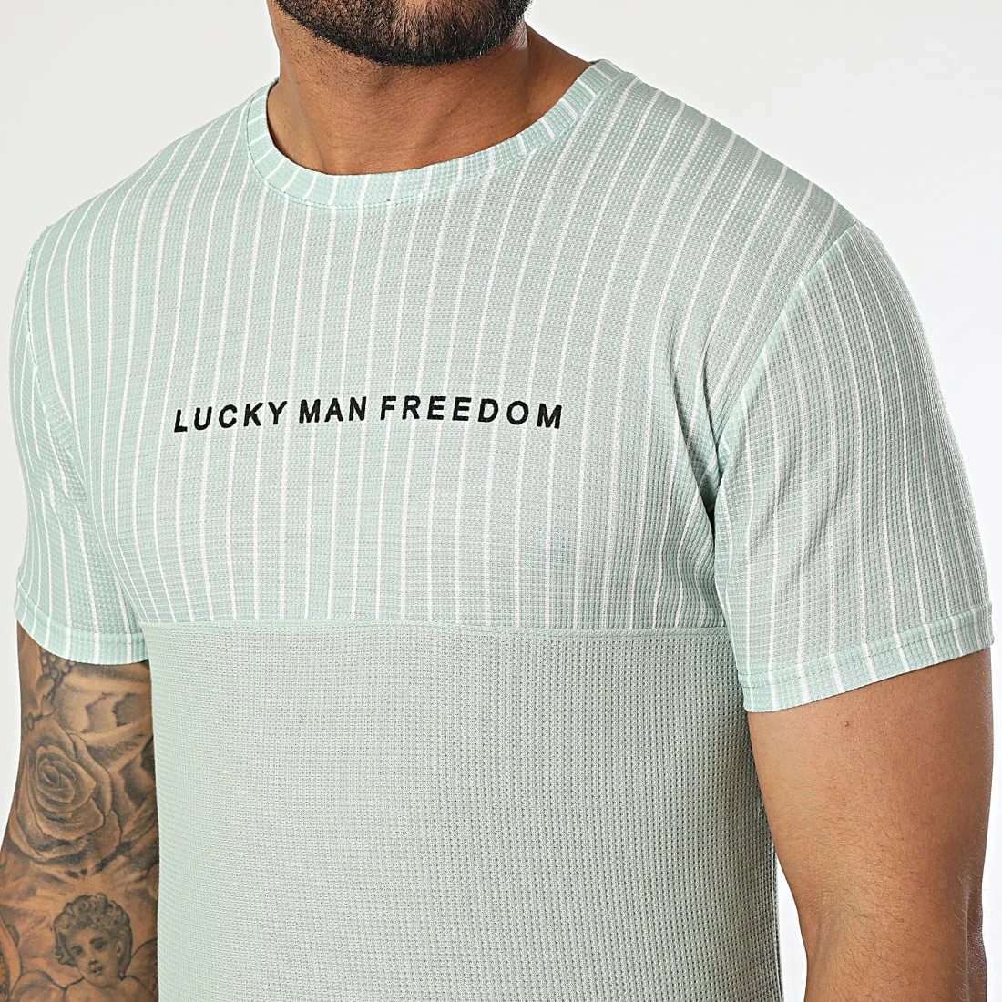 Acheter 😉 Tee Shirt A Rayures LM479 Vert Clair de Classic Series 🔔 4 Acheter 😉 Tee Shirt A Rayures LM479 Vert Clair de Classic Series 🔔 – Image 2