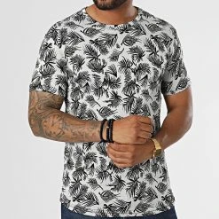 Bon marché 🛒 Tee 🎉 Shirt LM458 Blanc Noir Floral de Classic Series ✨ -Classic Series Soldes classic series 329606 LM458 BEYAZ 20220727T163330 03