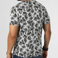 Bon marché 🛒 Tee 🎉 Shirt LM458 Blanc Noir Floral de Classic Series ✨ -Classic Series Soldes classic series 329606 LM458 BEYAZ 20220727T163332 04