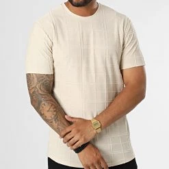 Promo 😀 Tee 🎉 Shirt A Carreaux LM369 Beige de Classic Series ✔️ -Classic Series Soldes classic series 329610 LM369 BEJ 20220728T144436 03