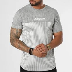 De gros 🔔 Tee Shirt A Rayures LM471 Gris Clair de Classic Series ⭐ -Classic Series Soldes classic series 329612 LM471 GRI 20220728T144642 03