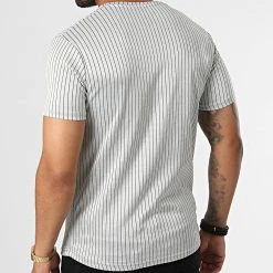 Acheter ❤️ Tee 😀 Shirt A Rayures LM463 Gris de Classic Series 🔥 -Classic Series Soldes classic series 329613 LM463 GRI 20220728T144623 04