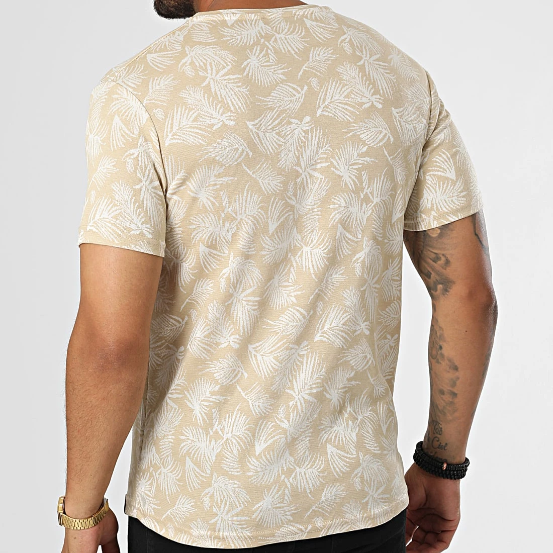 Vente flash ⭐ Tee 🧨 Shirt LM458 Beige Blanc Floral de Classic Series ❤️ 6 Vente flash ⭐ Tee 🧨 Shirt LM458 Beige Blanc Floral de Classic Series ❤️ – Image 4